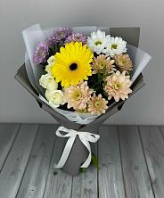 Букет цветов из:  Розы, Герберы и Хризантемы в Коммаяке