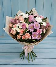 Букет цветов из:  Хризантемы, Розы и Альстромерии #REPLACE_PRED# Коммаяке