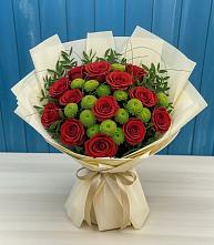 Букет цветов из:  Розы и Хризантемы в Коммаяке