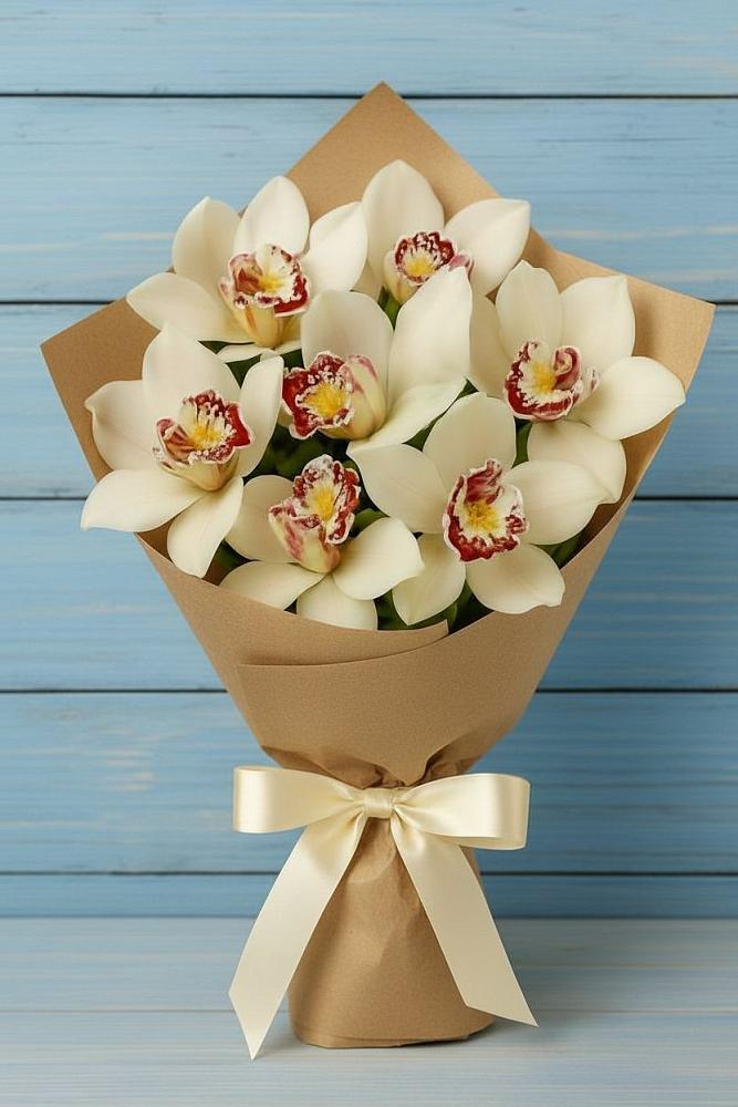 Букет цветов из: Орхидеи и Розы в Коммаяке